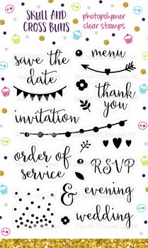 CLEARANCE 66% OFF! Modern Wedding Clear Rubber Stamp Set