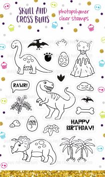 CLEARANCE 66% OFF! Dinosaur Gang Clear Rubber Stamp Set 
