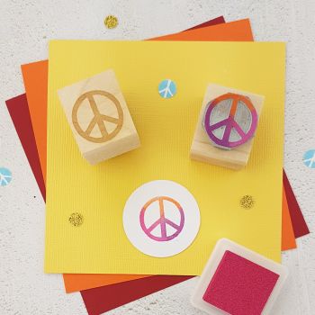 Peace Sign Rubber Stamp