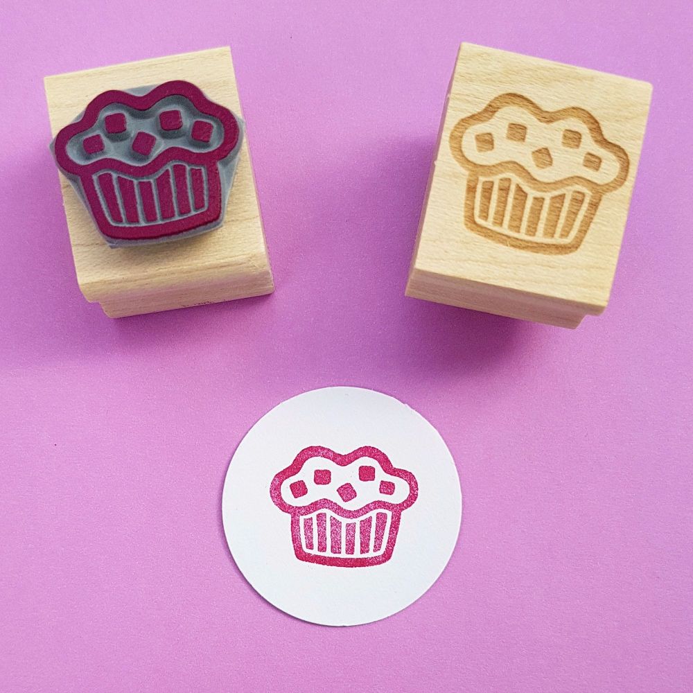 Chunky Choc Muffin Rubber Stamp