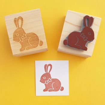 Chocolate Bunny Rubber Stamp