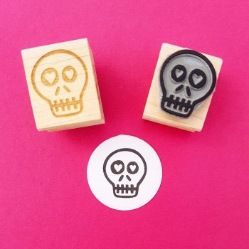 Love Sick Skullie Rubber Stamp