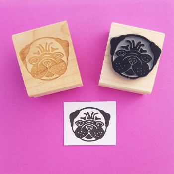 Lovely Pug Rubber Stamp