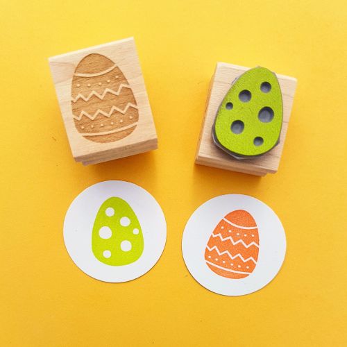 Pair of Easter Eggs Hand Carved Rubber Stamps
