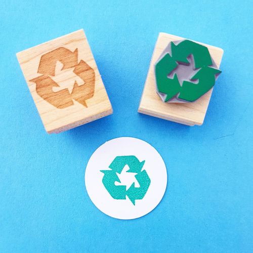 Recycle It Hand Carved Rubber Stamp