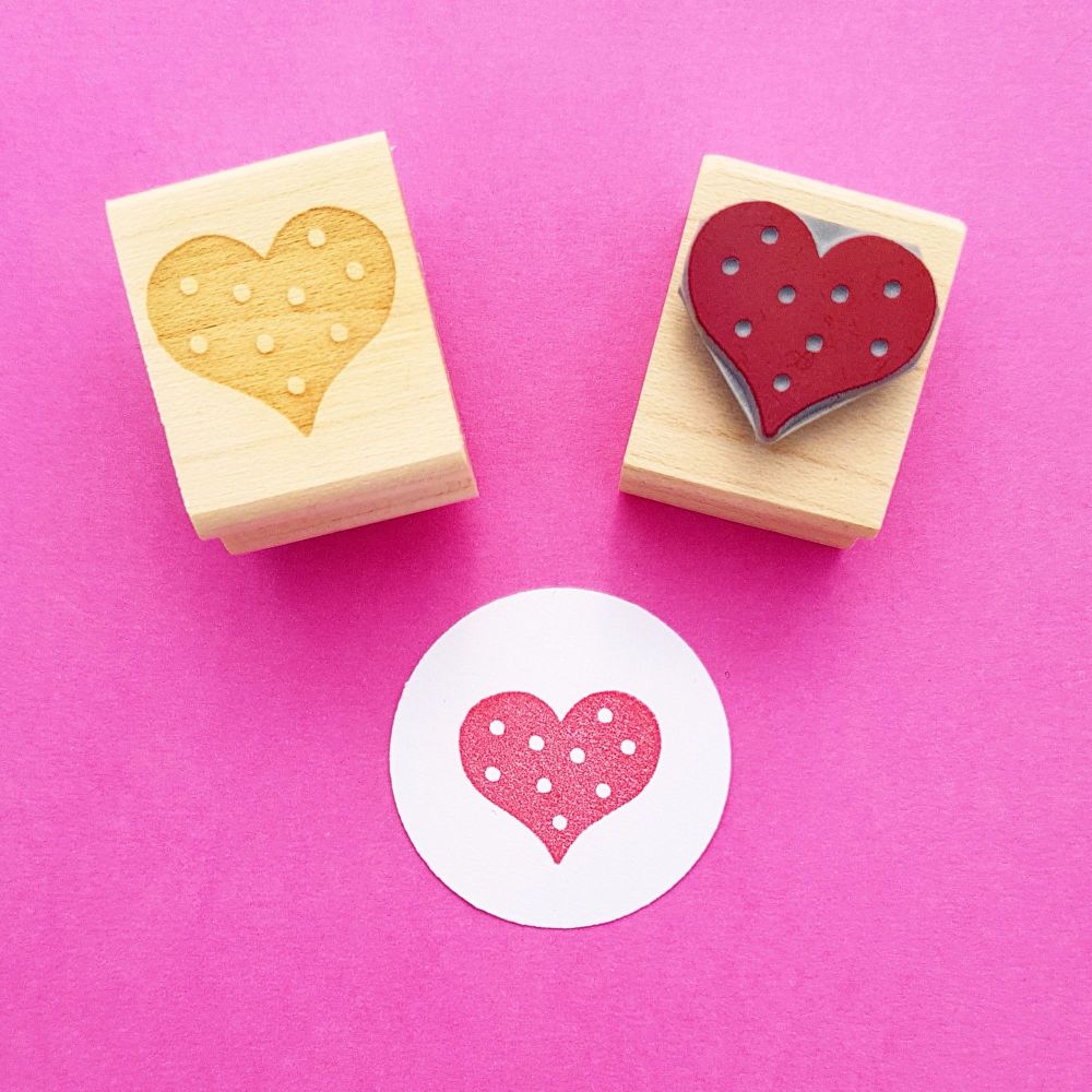 Spotty Heart Rubber Stamp