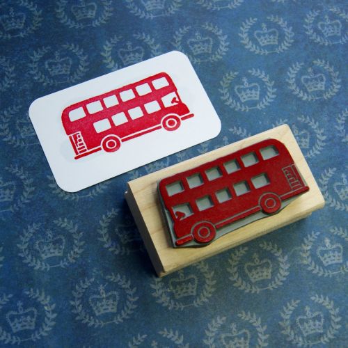 London Bus Hand Carved Rubber Stamp