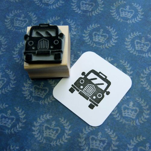 Mini Taxi Hand Carved Rubber Stamp