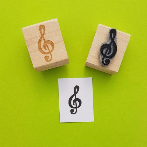 Treble Clef Rubber Stamp