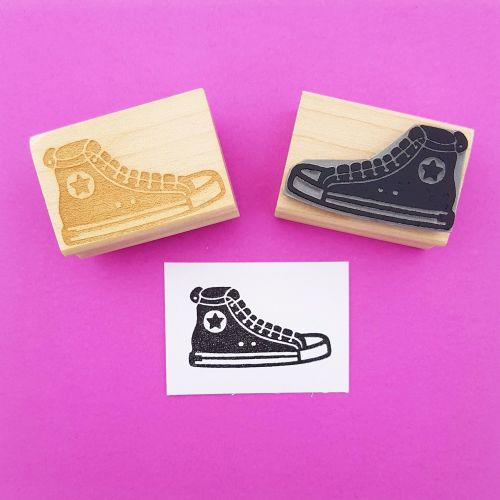 Basketball Boot Hand Carved Rubber Stamp