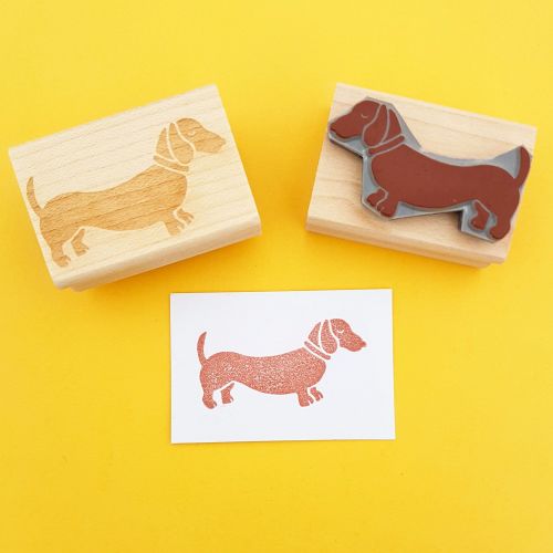 Wirehaired Dachshund Dog Solid Rubber Stamp for Stamping Crafting Planners 1 Inch Medium 