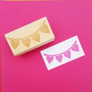 Heart Bunting Rubber Stamps