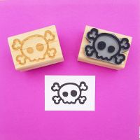 Mini Skull and Cross Bones Rubber Stamp