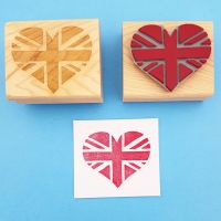 Union Jack Heart Rubber Stamp