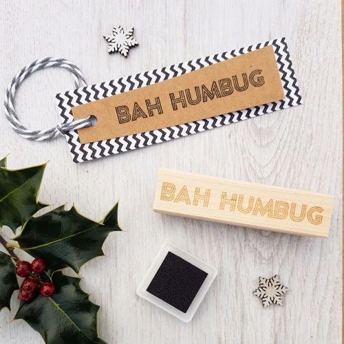 **NEW FOR 2017** - Bah Humbug Neon Sign Rubber Stamp