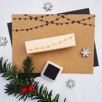Christmas String of Lights Rubber Stamp 