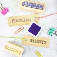 Personalised Neon Light Name Rubber Stamp 