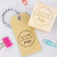 Personalised Spotty Handmade By Rubber Stamp 