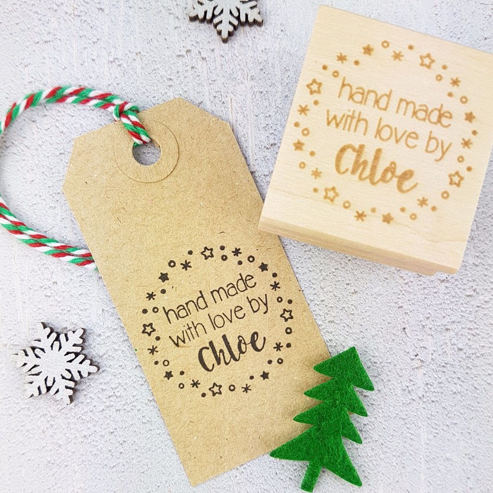 ***As seen on This Morning*** Personalised Christmas Stars Handmade By Rubber Stamp