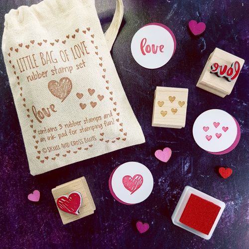 Little Bag of Love Rubber Stamp Set