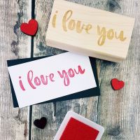 I Love You Script Rubber Stamp
