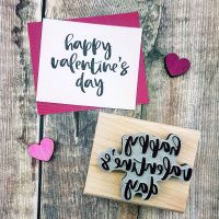 Happy Valentines Day Script Rubber Stamp