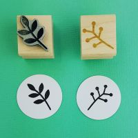 Floral Leaves Set of 2 Rubber Stamps