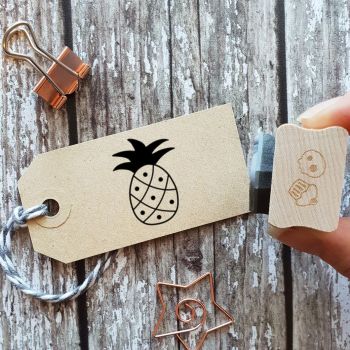 Small Tropical Pineapple Rubber Stamp