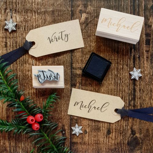 ***NEW FOR 2018*** Personalised Calligraphy Script Name Rubber Stamp