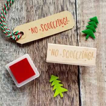 Christmas No Squeezing Kitsch Style Rubber Stamp 