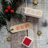 Christmas Ho Ho Ho Kitsch Style Rubber Stamp