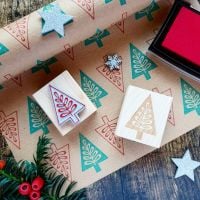 Scandi Christmas Trees Rubber Stamp