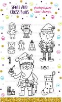 CLEARANCE 66% OFF! Christmas Santa Workshop Rubber Stamp Set 