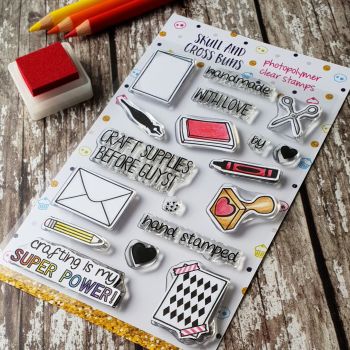 CLEARANCE 66% OFF! Crafting is My Super Power Rubber Stamp Set 