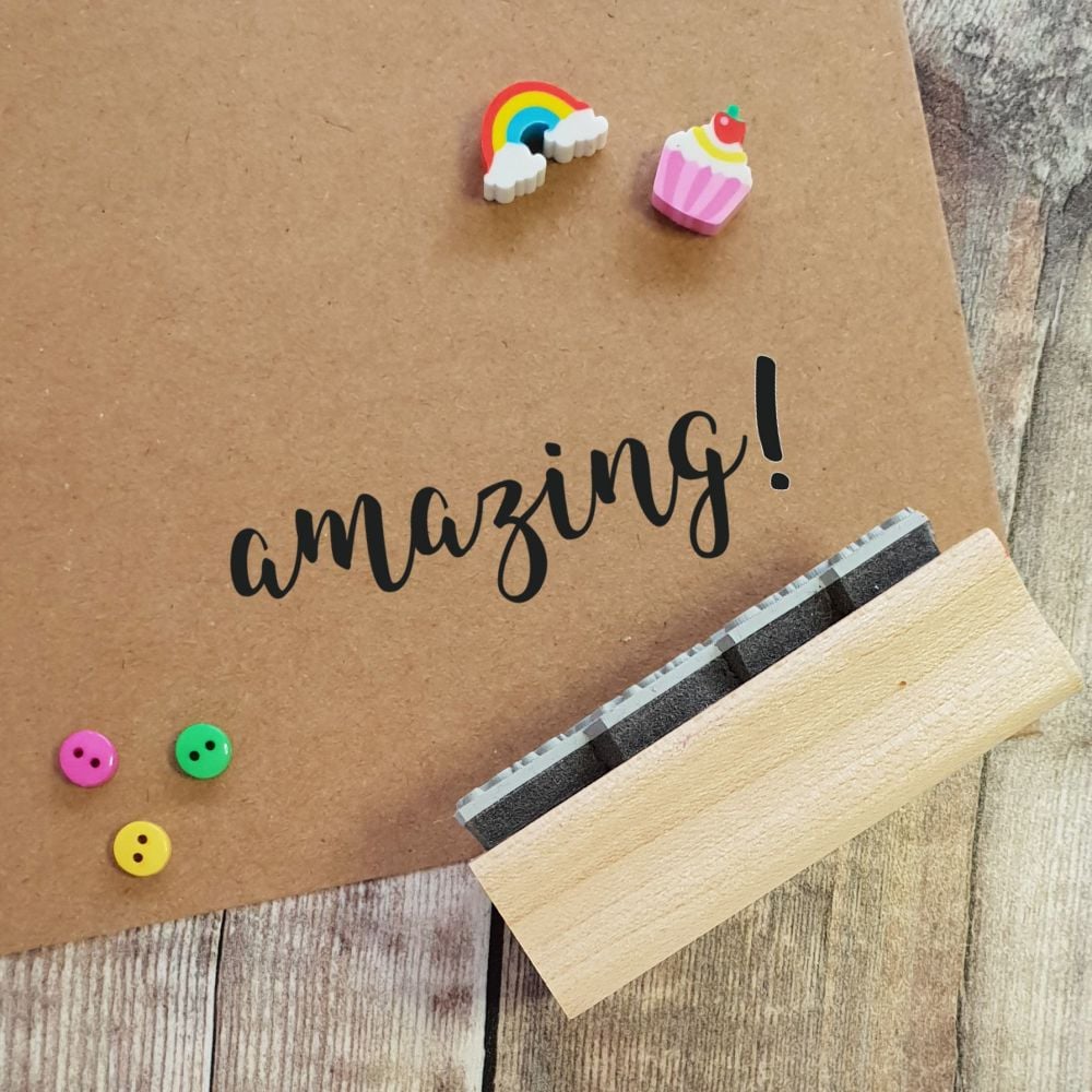 Amazing! Script Rubber Stamp