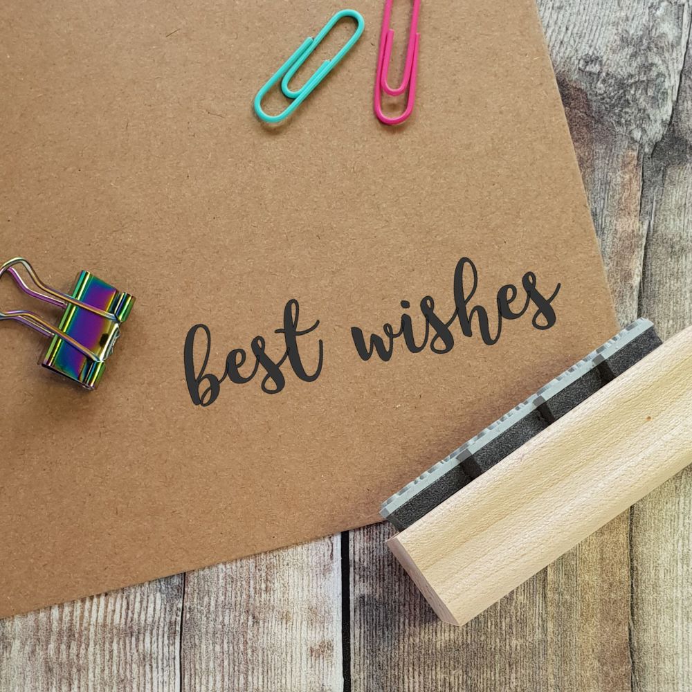 Best Wishes Script Rubber Stamp 