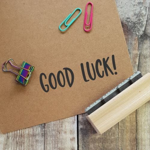 Good Luck Quirky Rubber Stamp