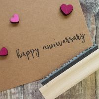 Happy Anniversary Calligraphy Rubber Stamp