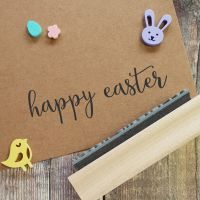 Happy Easter Calligraphy Rubber Stamp