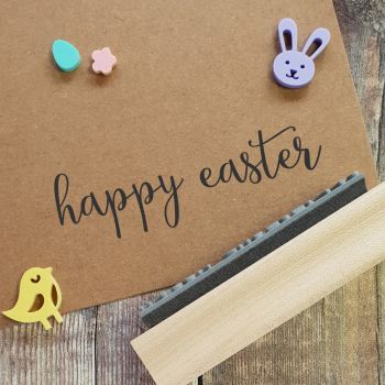 Happy Easter Calligraphy Rubber Stamp