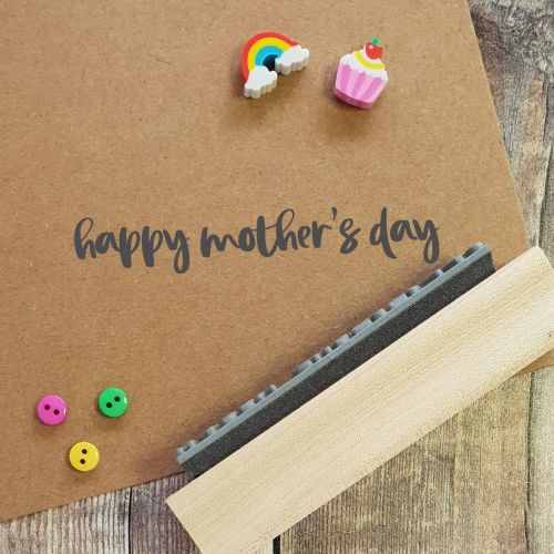 Happy Mother's Day Brushstroke Rubber Stamp