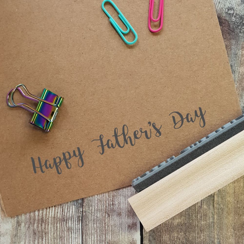 Happy Father's Day Script Rubber Stamp 