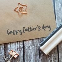 Happy Father's Day Brushstroke Rubber Stamp