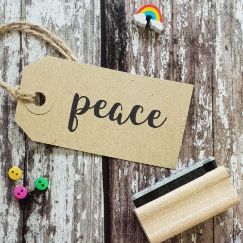 Peace Script Font Rubber Stamp