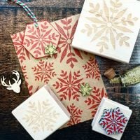 Christmas Geometric Snowflake Small Rubber Stamp 