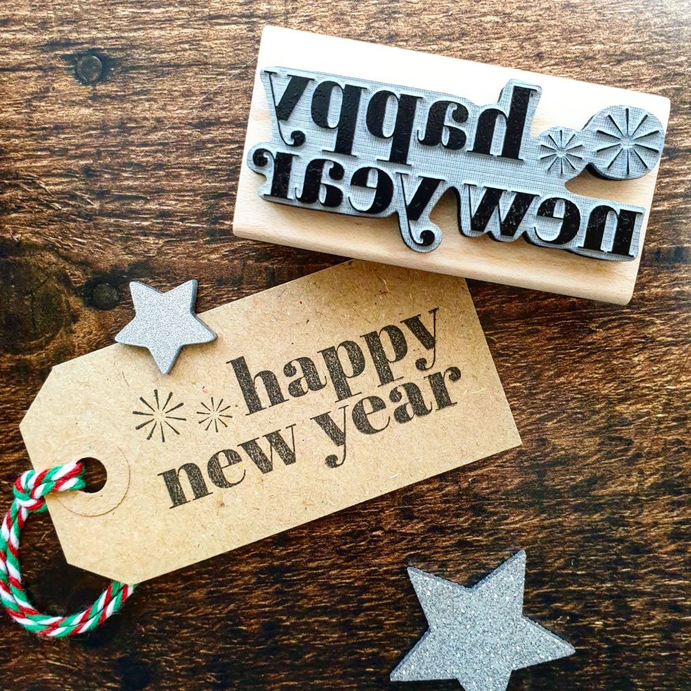 Happy New Year Rubber Stamp