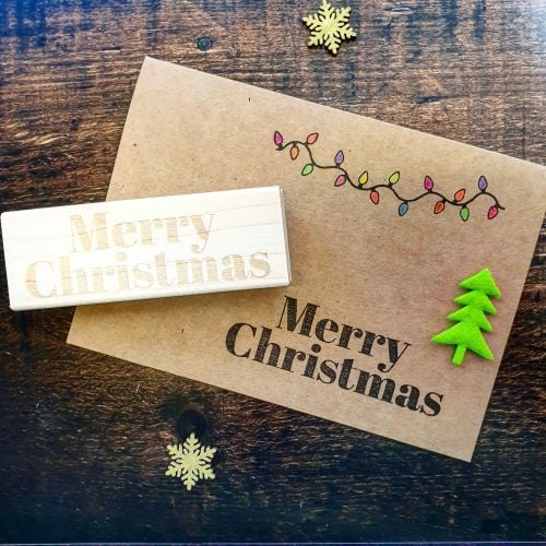 *****NEW FOR XMAS 2019 - Merry Christmas Contemporary Rubber Stamp PRE-ORDE