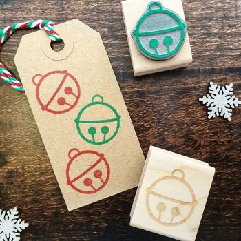 Mini Christmas Bell Rubber Stamp