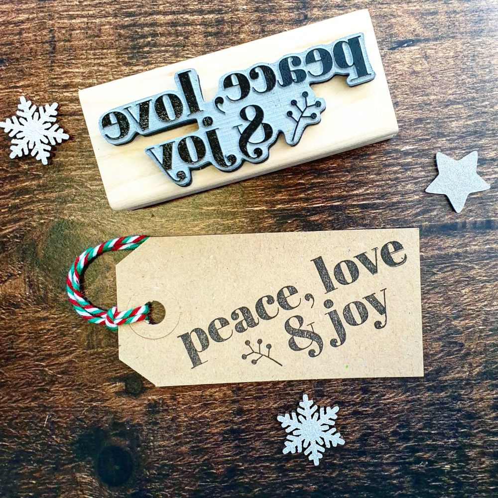 Peace Love Joy Contemporary Rubber Stamp