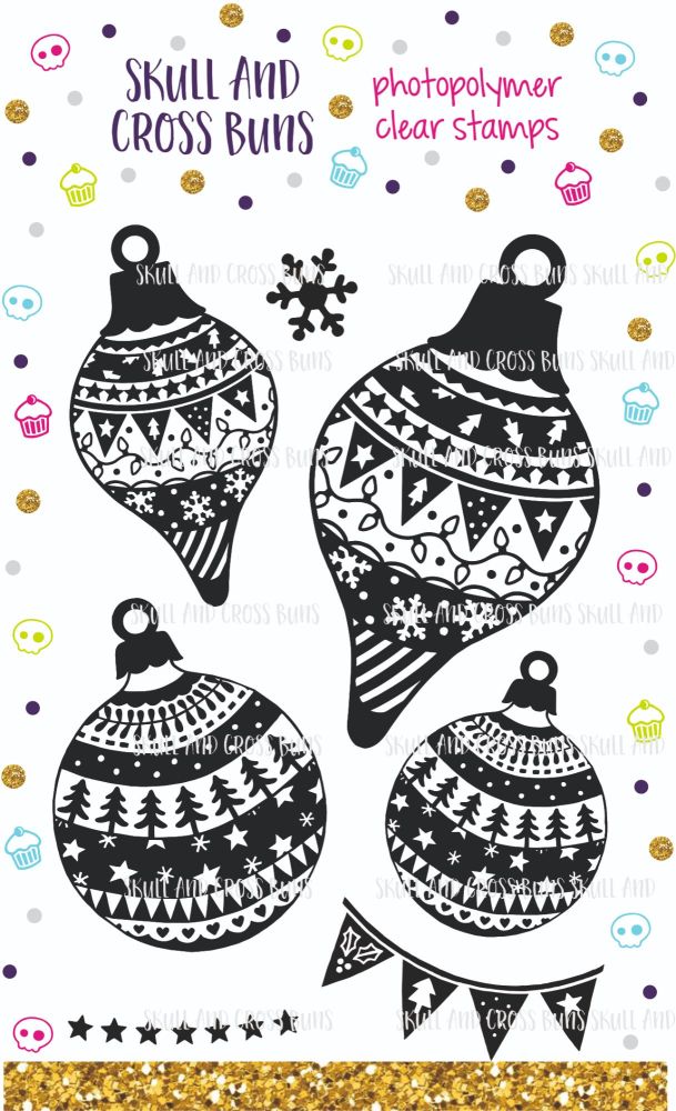 ******NEW FOR 2019**** Christmas Baubles Rubber Stamp Set 